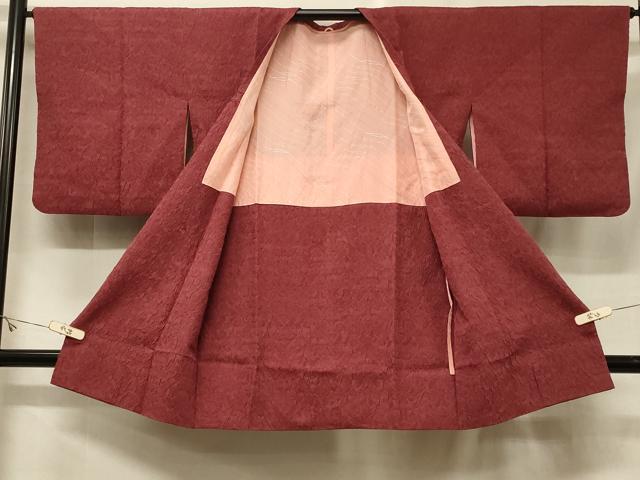 平和屋着物#道行コート ふくれ織 霞文 ロング丈 正絹 逸品 CABF1429in