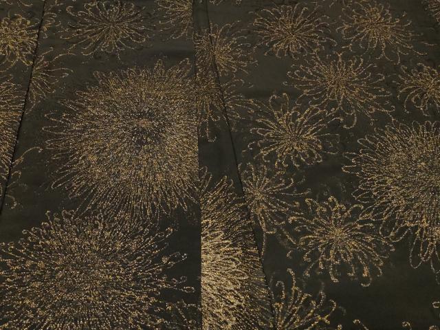 平和屋着物#羽織 寿光織 乱菊 黒地 金糸 正絹 逸品 CABF1451in