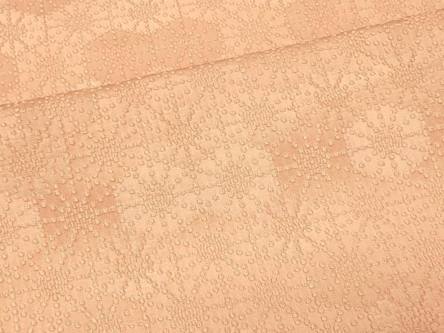 平和屋着物#羽織 色無地 麻の葉地紋 鴇色 正絹 逸品 未使用 CABF1456in