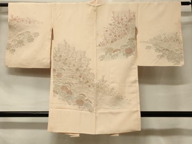 平和屋着物＃羽織　寿光織　流水扇面花文　黒地　金銀糸　正絹　逸品　CABF1359in 平和屋着物＃羽織 寿光織 扇面正倉院花文 黒地 金銀糸 正絹