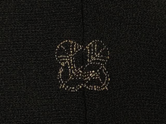 平和屋着物#羽織 寿光織 切嵌文 黒地 金銀糸 正絹 逸品 CABF1465in