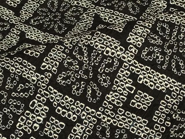 平和屋着物#羽織 総絞り 花菱文 黒地 正絹 逸品 CABF1472in