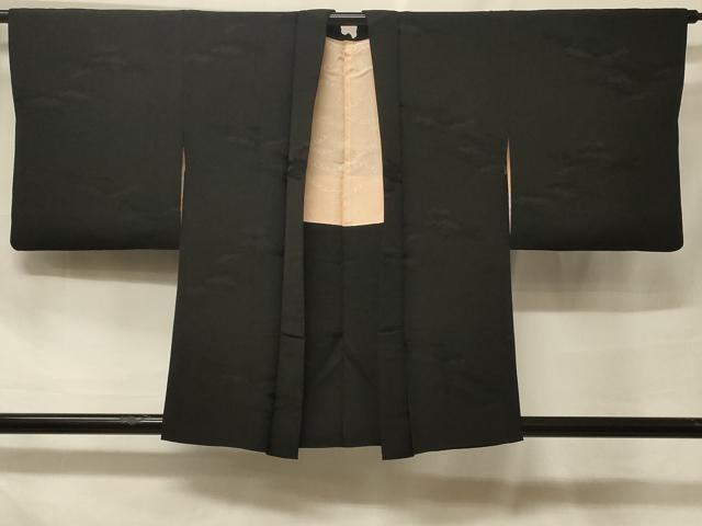 平和屋着物#羽織 枝松地紋 黒地 正絹 逸品 CABF1489in