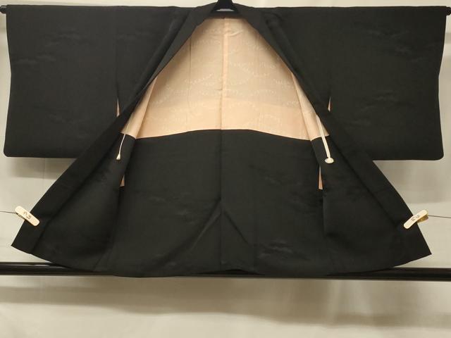 平和屋着物#羽織 枝松地紋 黒地 正絹 逸品 CABF1489in