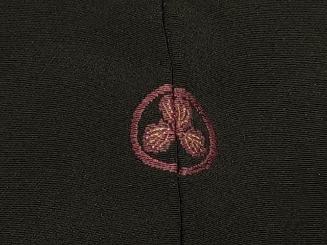 平和屋着物#羽織 総刺繍 草花文 黒地 正絹 逸品 CABF1491in