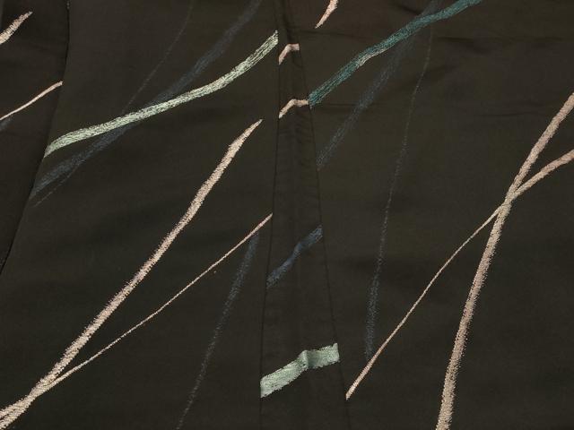 平和屋着物#羽織 寿光織 幾何学文様 黒地 正絹 逸品 CABF1492in