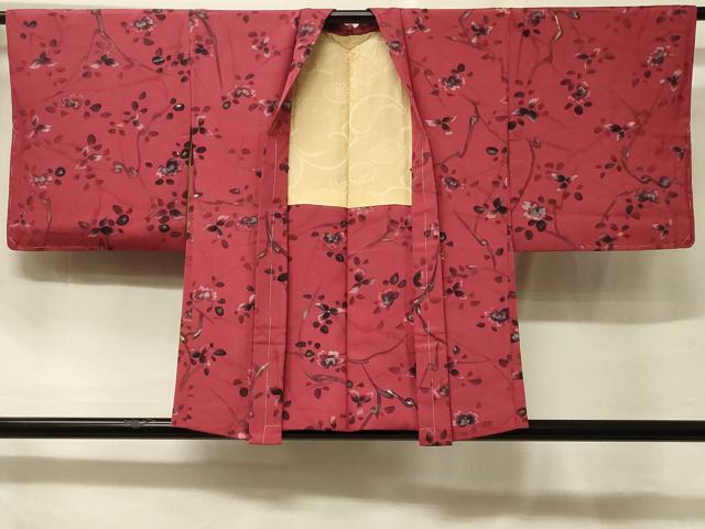 平和屋着物#羽織 手描き 枝花文 銀彩 正絹 逸品 未使用 CABF1494in