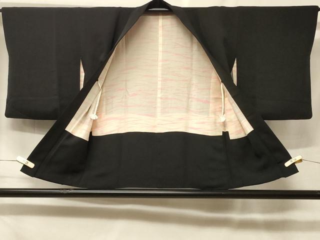 平和屋着物#羽織 総刺繍 草花文 黒地 正絹 逸品 CABF1498in