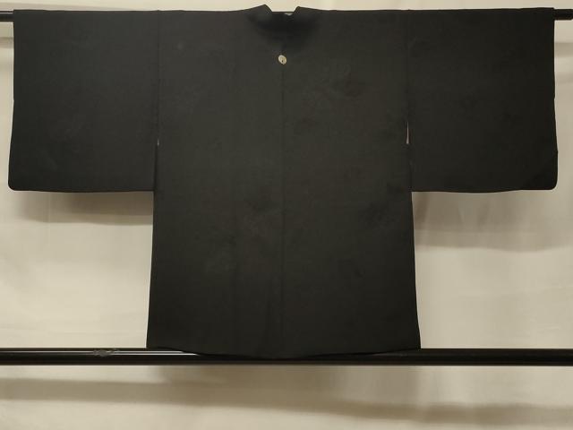 平和屋着物#羽織 舞葉地紋 黒地 正絹 逸品 CABF1518in