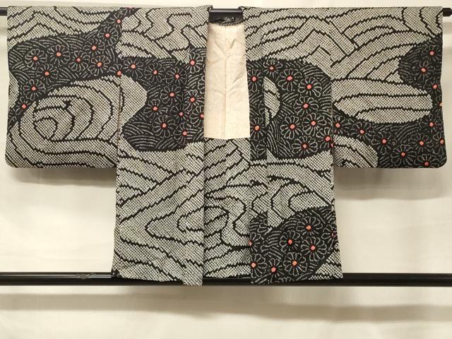 平和屋着物#羽織 総絞り 流水菊文 黒地 正絹 逸品 CABF1522in