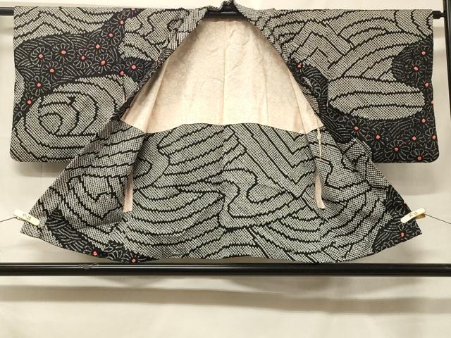 平和屋着物#羽織 総絞り 流水菊文 黒地 正絹 逸品 CABF1522in