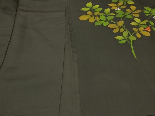 平和屋着物#羽織 南天文 黒地 正絹 逸品 CABF1527in