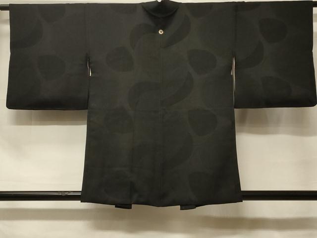 平和屋着物#羽織 風景草花地紋 黒地 正絹 逸品 CABF1530in