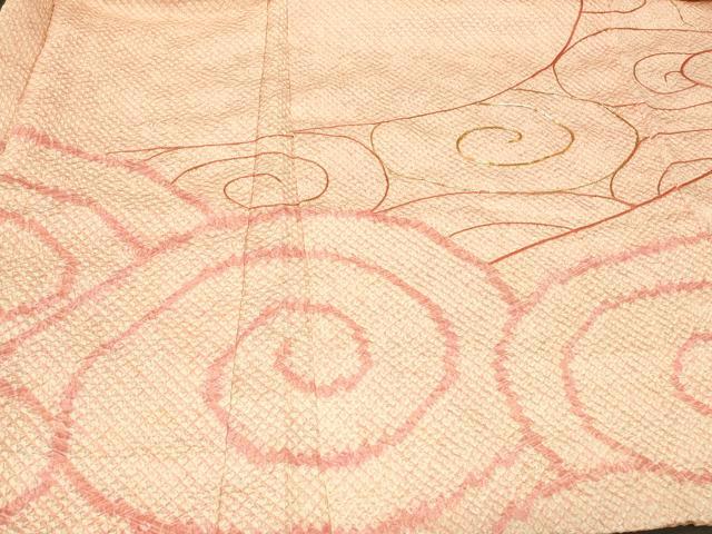 平和屋着物#羽織 駒刺繍 総絞り 流水文 正絹 逸品 未使用 CABF1538in