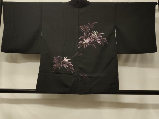 平和屋着物#羽織 南天文 黒地 金彩 正絹 逸品 CABF1542in