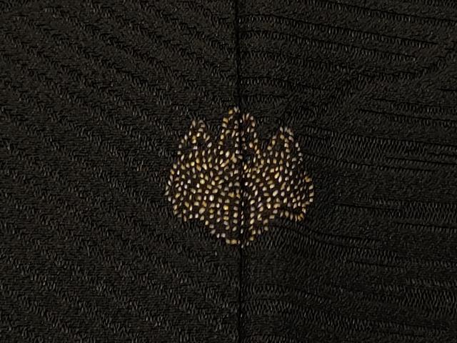 平和屋着物#羽織 寿光織 枝花文 黒地 金銀糸 正絹 逸品 CABF1545in