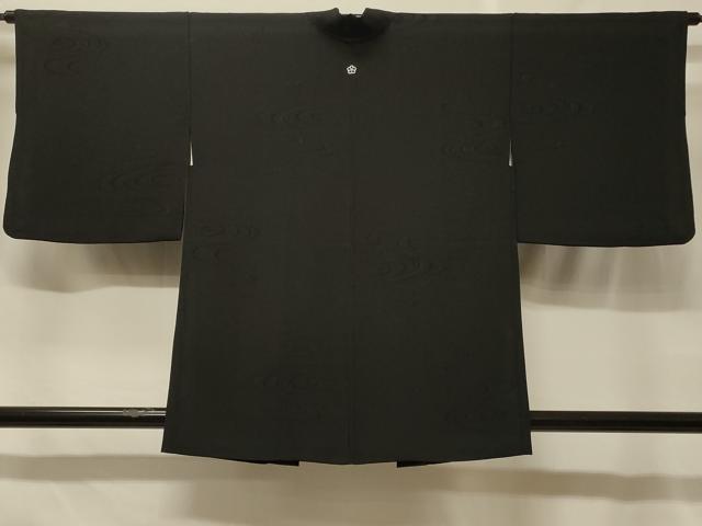 平和屋着物#羽織 流水地紋 黒地 正絹 逸品 CABF1550in