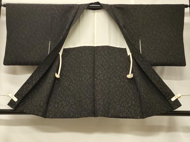 平和屋着物#羽織 寿光織 霞文 黒地 正絹 逸品 CABF1581in
