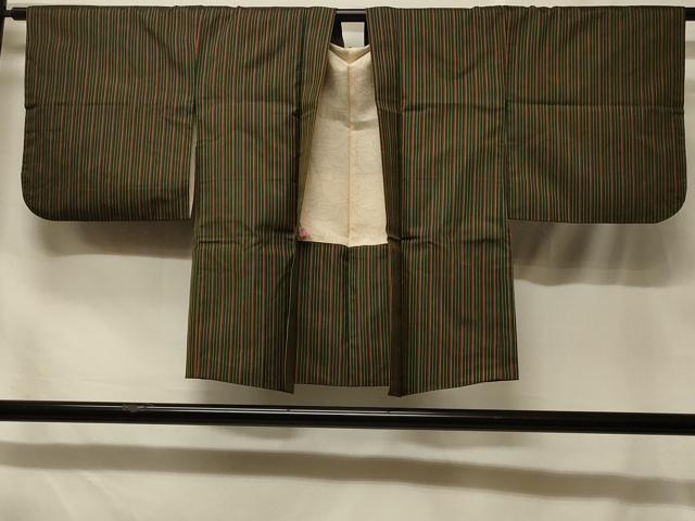 平和屋着物#本場染大島紬 羽織 縞 正絹 逸品 CABF1593in