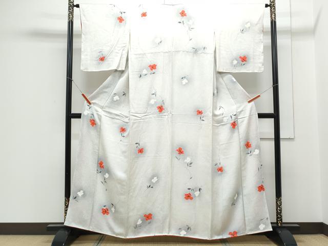 平和屋着物■上質な小紋 草花文 暈し染め 正絹 逸品 CABF1676th