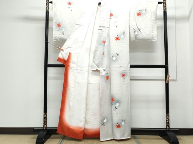 平和屋着物■上質な小紋 草花文 暈し染め 正絹 逸品 CABF1676th
