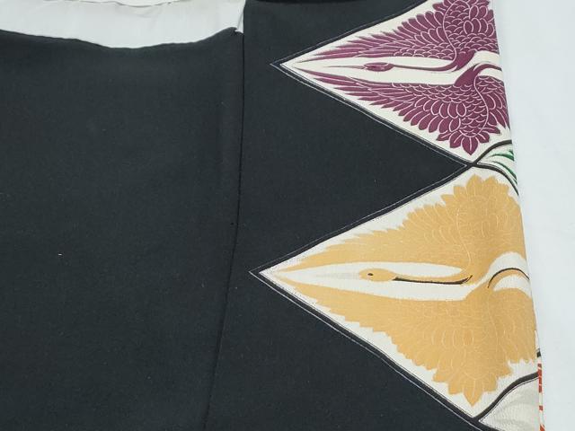 平和屋着物■豪華黒留袖 菱双鶴文 金彩 正絹 逸品 CABF1678th