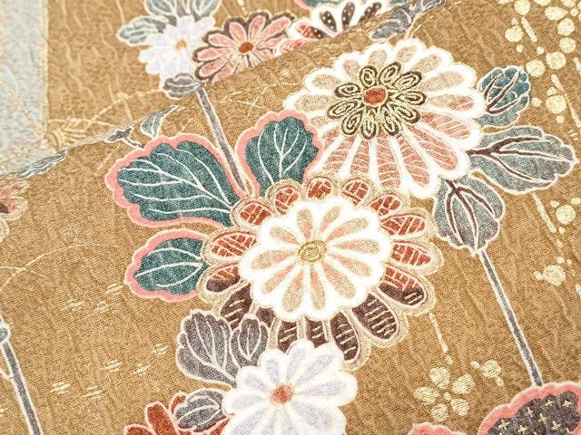 平和屋着物□上質な小紋 草花間道 金彩 正絹 逸品 CABF1705th