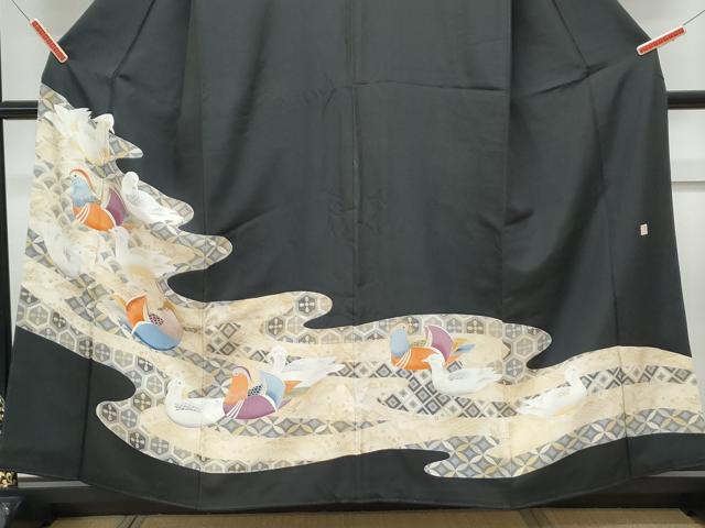 平和屋着物■豪華黒留袖 作家物 流水鴛鴦文 金彩 正絹 逸品 CABF1742th