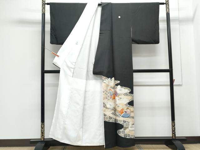 平和屋着物■豪華黒留袖 作家物 流水鴛鴦文 金彩 正絹 逸品 CABF1742th