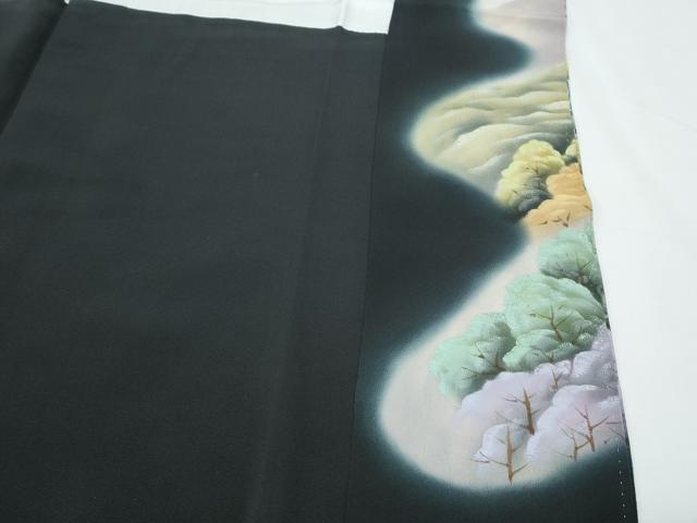 平和屋着物■豪華黒留袖 作家物 風景文 暈し染め 正絹 逸品 CABF1771th