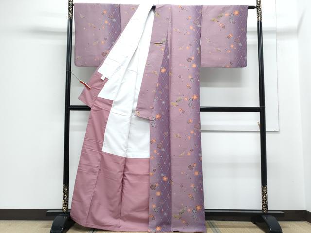 平和屋着物■小紋 扇面花文 暈し染め 洗える着物 CABF1788th