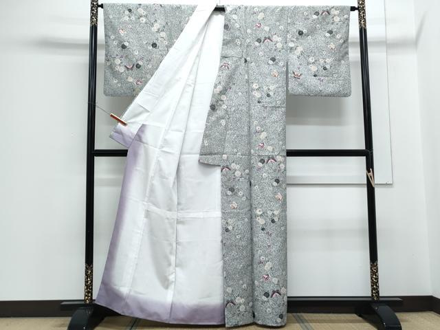 平和屋着物■小紋 花蝶文 金彩 洗える着物 CABF1789th
