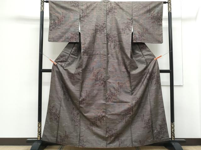 平和屋着物■本場大島紬 9マルキ 雲重ね草葉文 正絹 逸品 CABF1831th