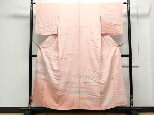 平和屋着物■訪問着 作家物 霞文 暈し染め 銀彩 正絹 逸品 CABF1852th