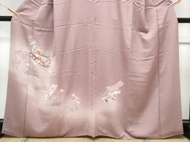平和屋着物■訪問着 刺繍 文箱花文 暈し染め 金彩 正絹 逸品 CABF1886th