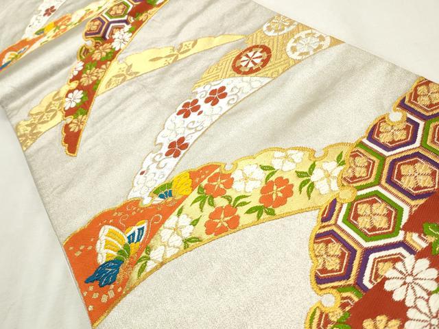 平和屋着物◎六通柄袋帯 唐織 彩宴 金糸 正絹 逸品 CABF2201qe