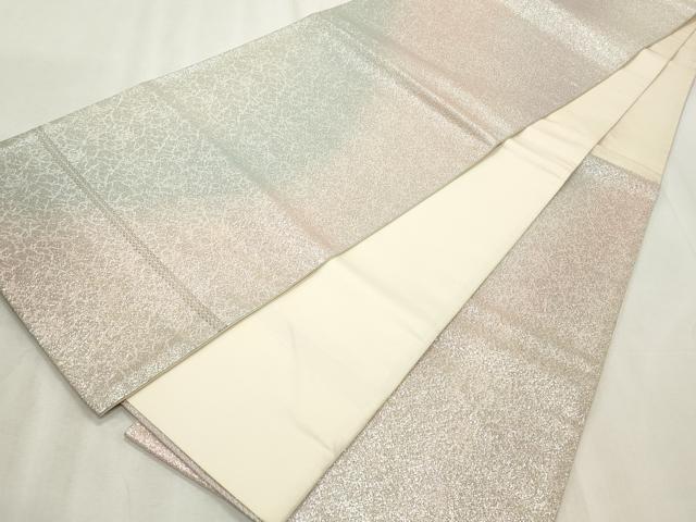 平和屋着物◎六通柄袋帯 霞文 銀糸 正絹 逸品 CABF2216qe