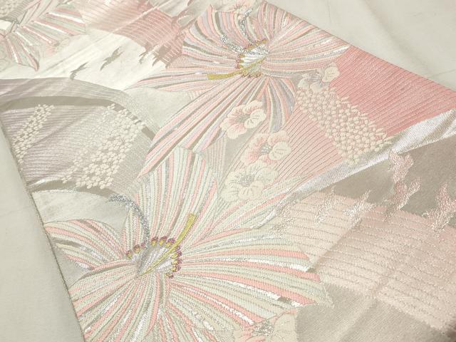 平和屋着物◎両面 六通柄袋帯 唐織 花鳥文 金銀糸 正絹 逸品 CABF2259qe