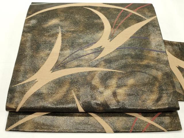 平和屋着物◎九寸名古屋帯 舞蝶文 金糸 正絹 逸品 CABF2275qe