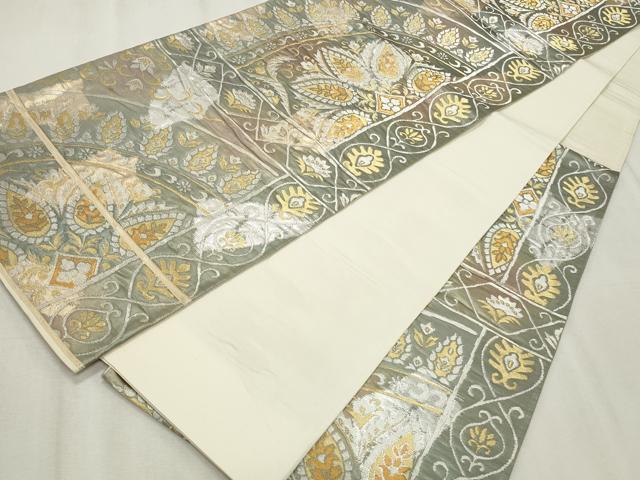 平和屋着物◎六通柄袋帯 正倉院花唐草文 金銀糸 正絹 逸品 CABF2344qe