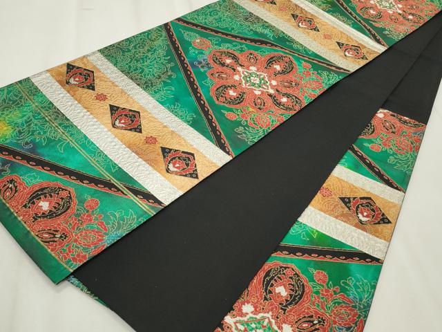 平和屋着物◎六通柄袋帯 正倉院花唐草文 金銀糸 正絹 逸品 CABF2347qe