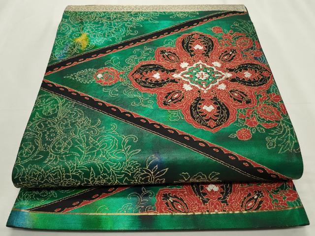 平和屋着物◎六通柄袋帯 正倉院花唐草文 金銀糸 正絹 逸品 CABF2347qe