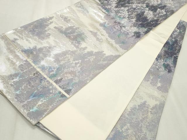平和屋着物◎六通柄袋帯 蔵王高原 銀糸 引箔 正絹 逸品 CABF2350qe