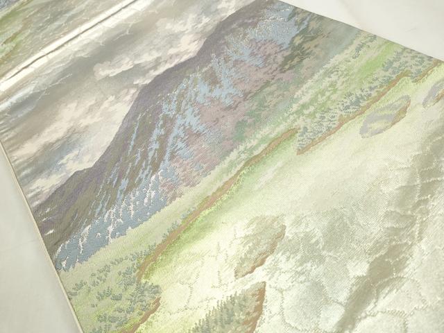 平和屋着物◎六通柄袋帯 風景文 銀糸 引箔 正絹 逸品 CABF2351qe