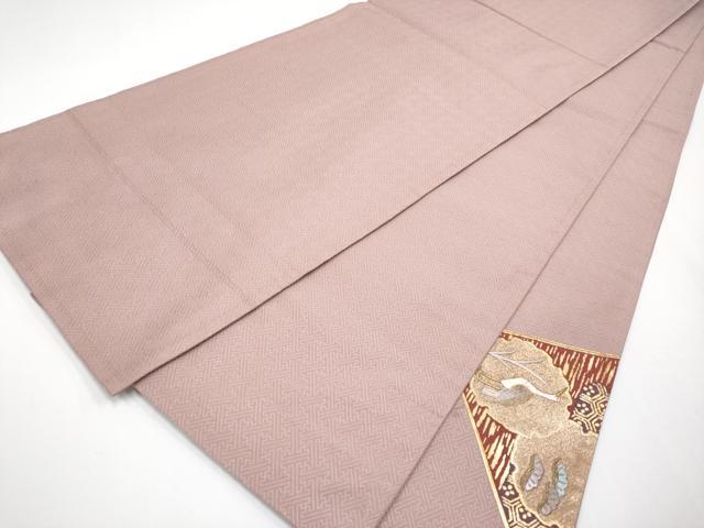 平和屋着物◎太鼓柄袋帯 駒刺繍 雪輪群鶴花文 金彩 正絹 逸品 CABF2402tx