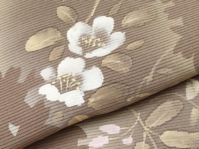 平和屋着物*夏物 訪問着 絽 手描き 枝花文 シルエット 正絹 逸品 CABF2442tx