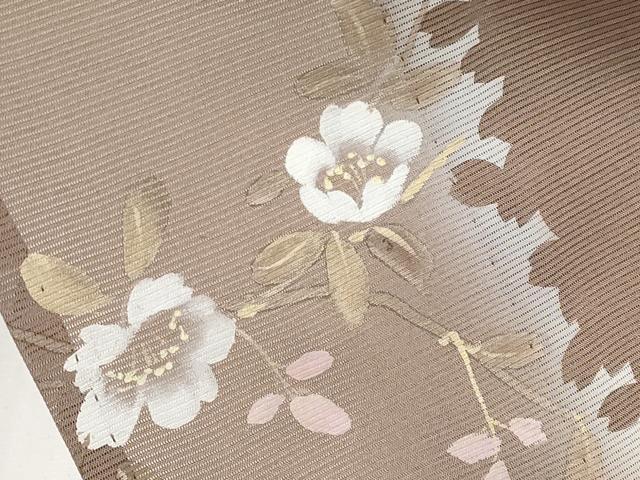 平和屋着物*夏物 訪問着 絽 手描き 枝花文 シルエット 正絹 逸品 CABF2442tx