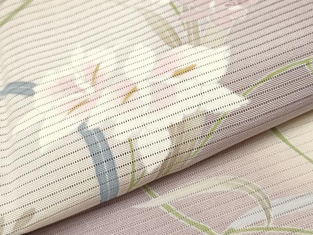 平和屋着物*夏物 訪問着 絽 友禅 草花文 蛍暈し 正絹 逸品 CABF2448tx