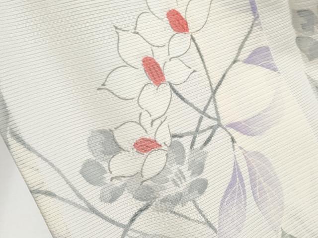 平和屋着物*夏物 小紋 絽 枝花文 正絹 逸品 CABF2457tx
