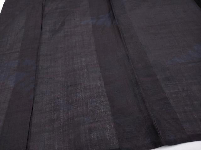 平和屋着物*夏物 紗紬 枝葉文 黒地 正絹 逸品 CABF2481tx